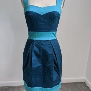 NWT French Connection blue & teal colorblock dress